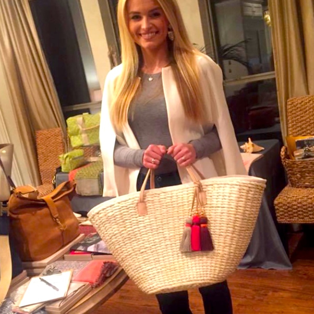 India Hicks Riviera Straw basket tote!